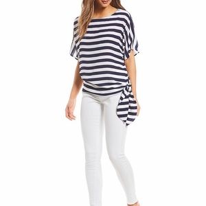 MICHAEL Michael Kors Stripe Print Side-Tie Top